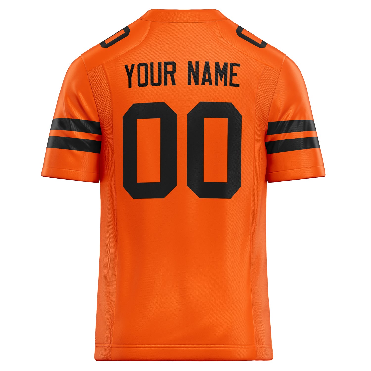 Personalized Orange & Black Solid Colour Football Jersey