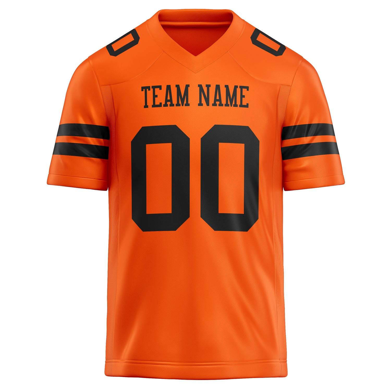 Personalized Orange & Black Solid Colour Football Jersey