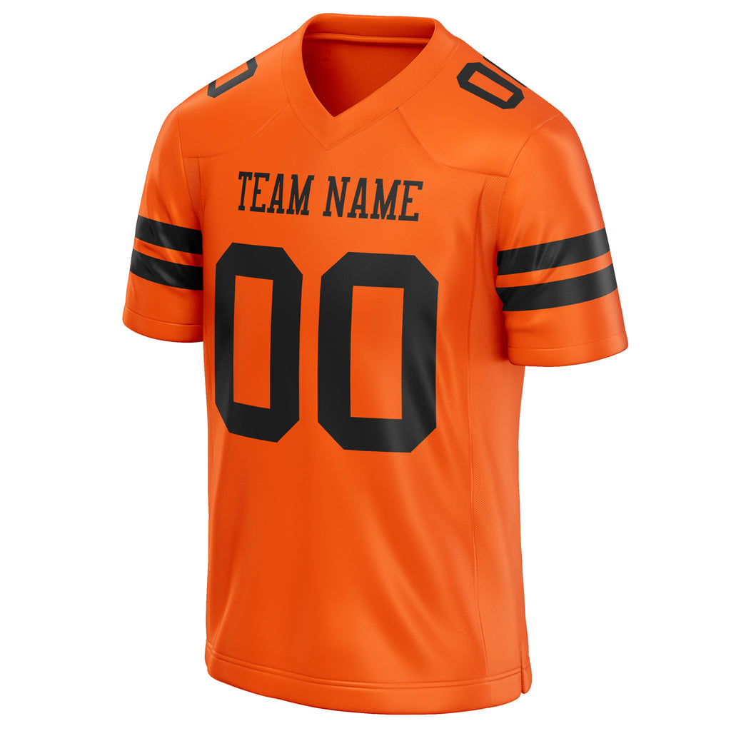 Personalized Orange & Black Solid Colour Football Jersey