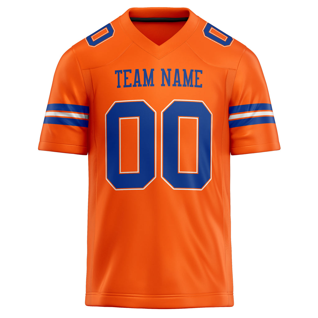 Personalized Orange & royal Solid Colour Football Jersey