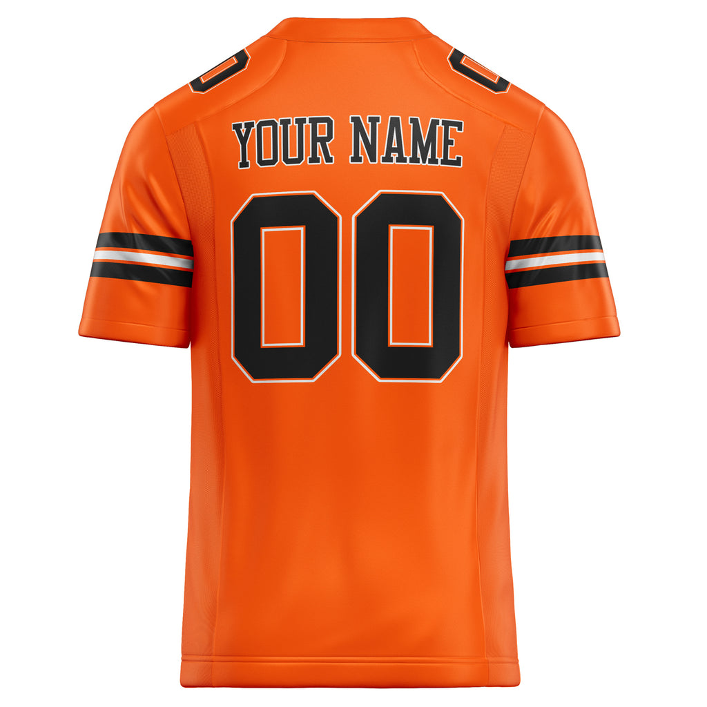 Personalized Orange & Black Solid Colour Football Jersey