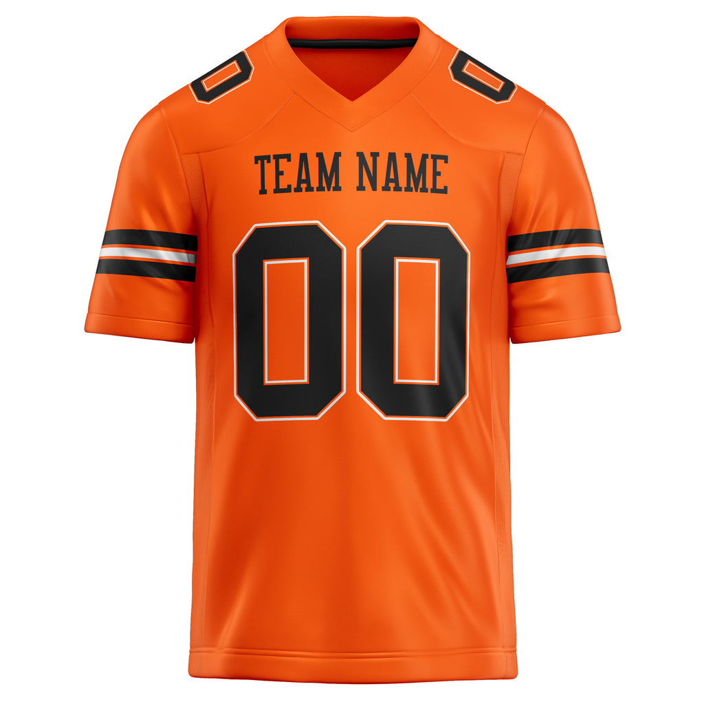 Personalized Orange & Black Solid Colour Football Jersey