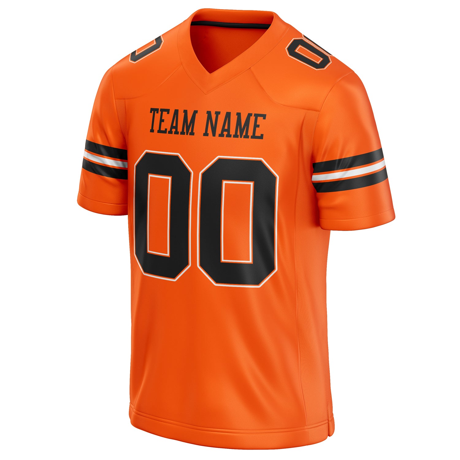 Personalized Orange & Black Solid Colour Football Jersey