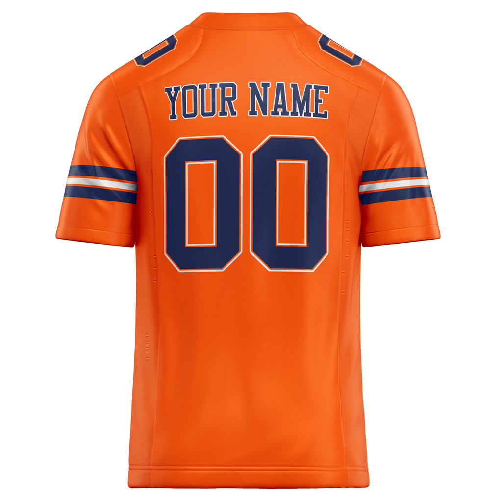 Personalized Orange & navy Solid Colour Football Jersey