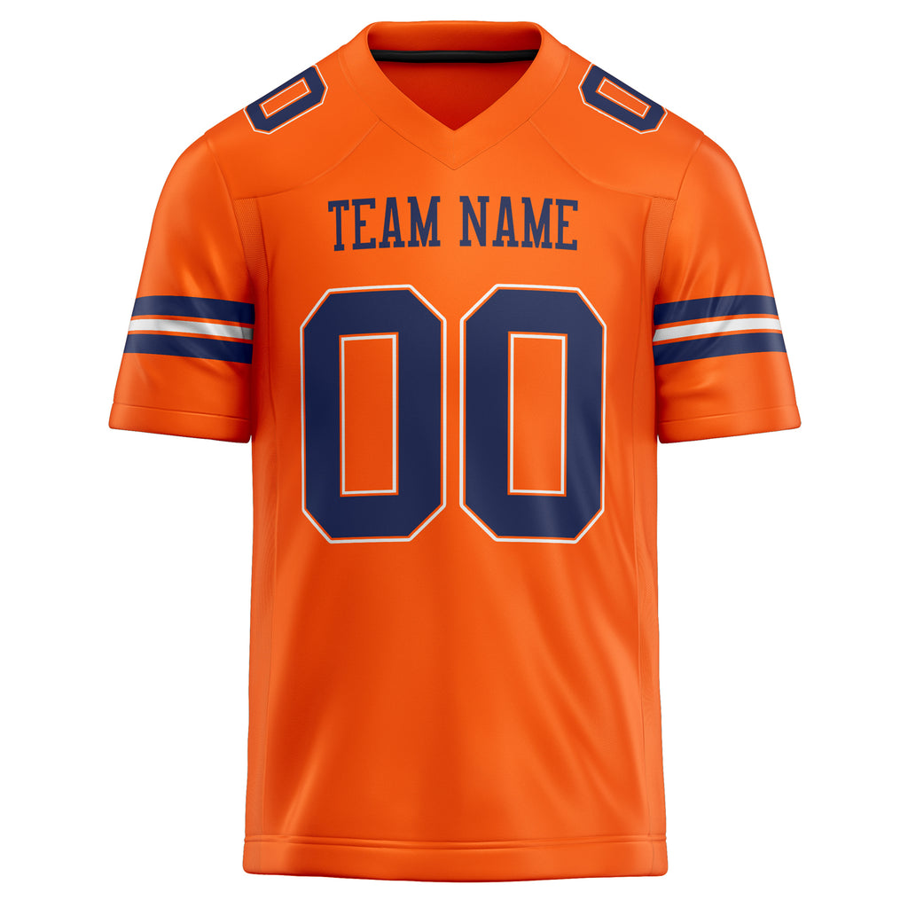 Personalized Orange & navy Solid Colour Football Jersey