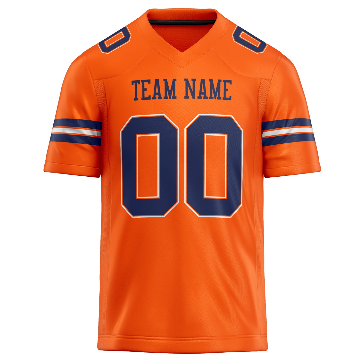 Personalized Orange & navy Solid Colour Football Jersey