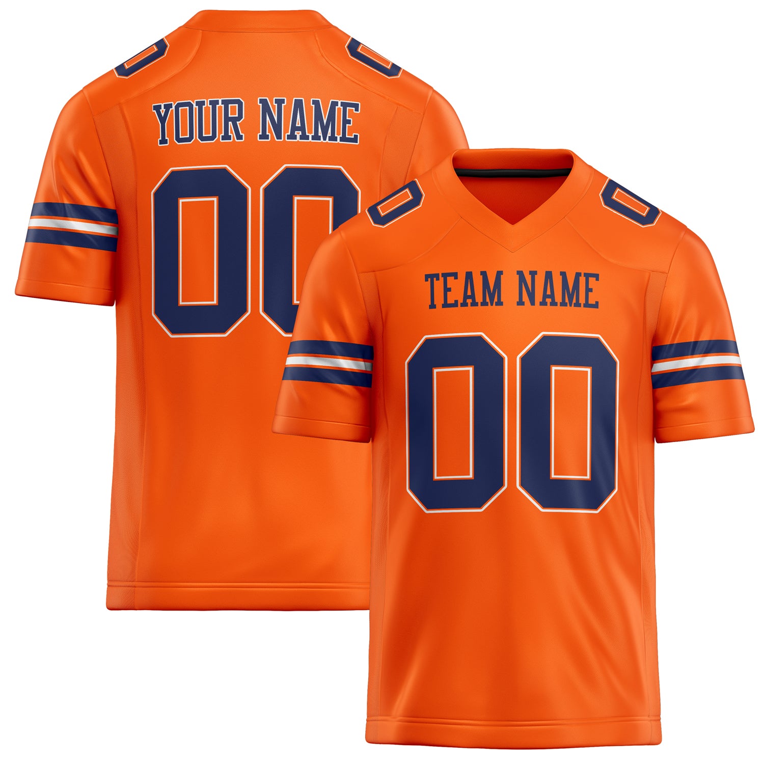 Personalized Orange navy Solid Colour Football Jersey FT02240730OR358