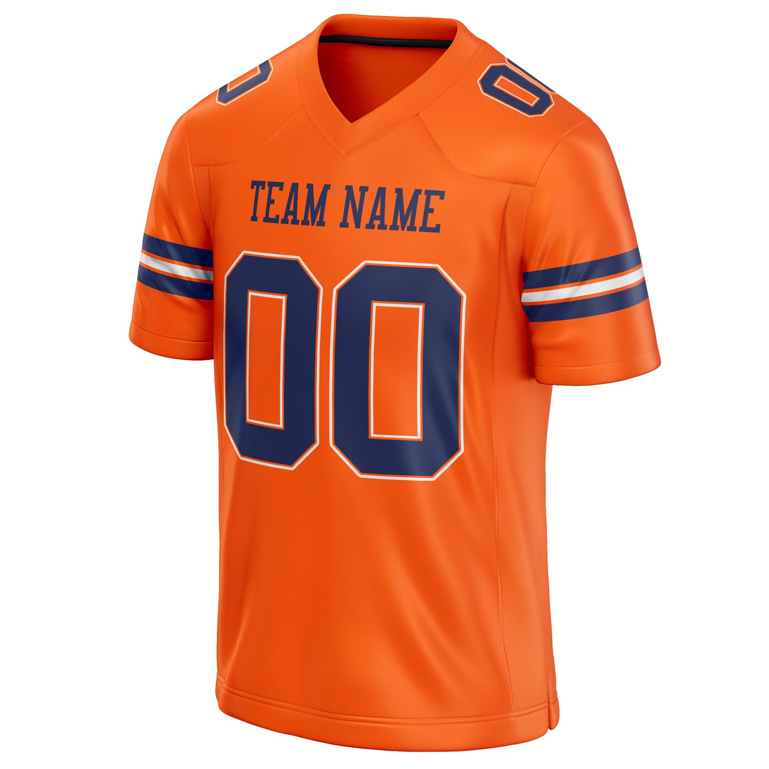 Personalized Orange & navy Solid Colour Football Jersey