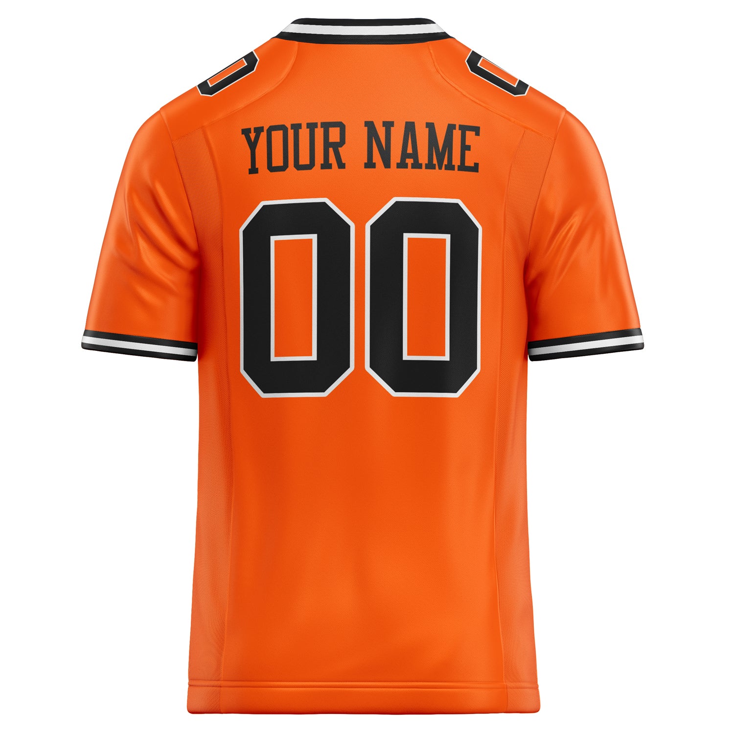 Personalized Orange & Black Solid Colour Football Jersey