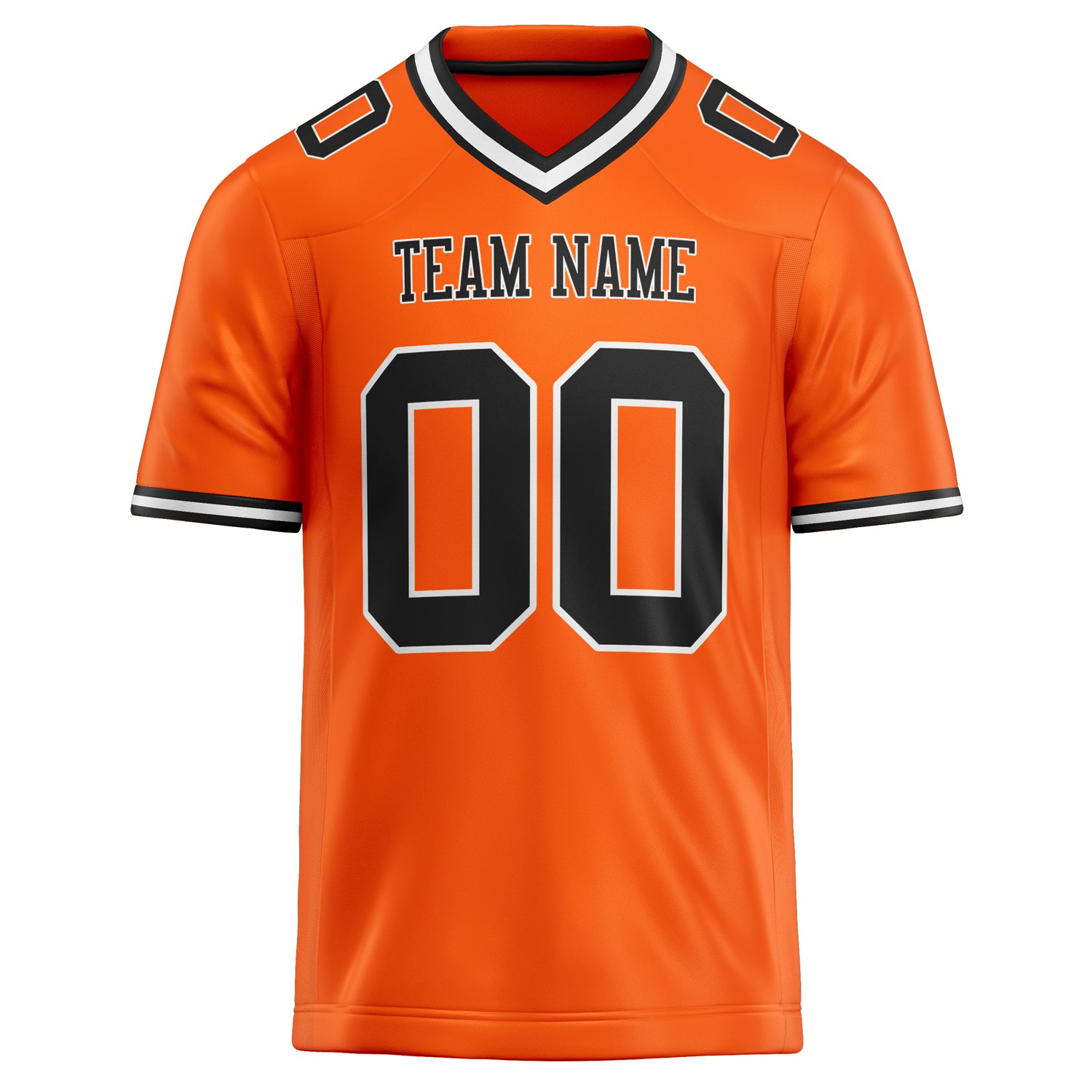 Personalized Orange & Black Solid Colour Football Jersey