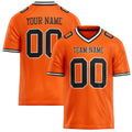 Personalized Orange Black Solid Colour Football Jersey FT02240730OR359