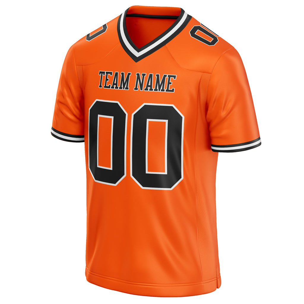 Personalized Orange & Black Solid Colour Football Jersey