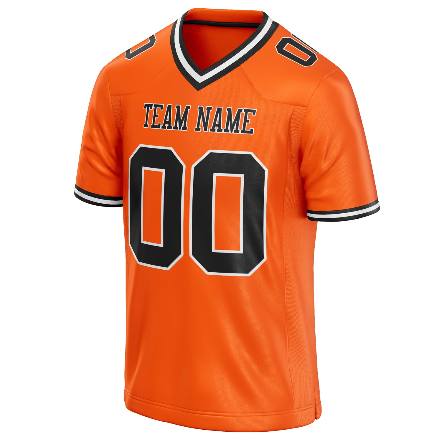 Personalized Orange & Black Solid Colour Football Jersey