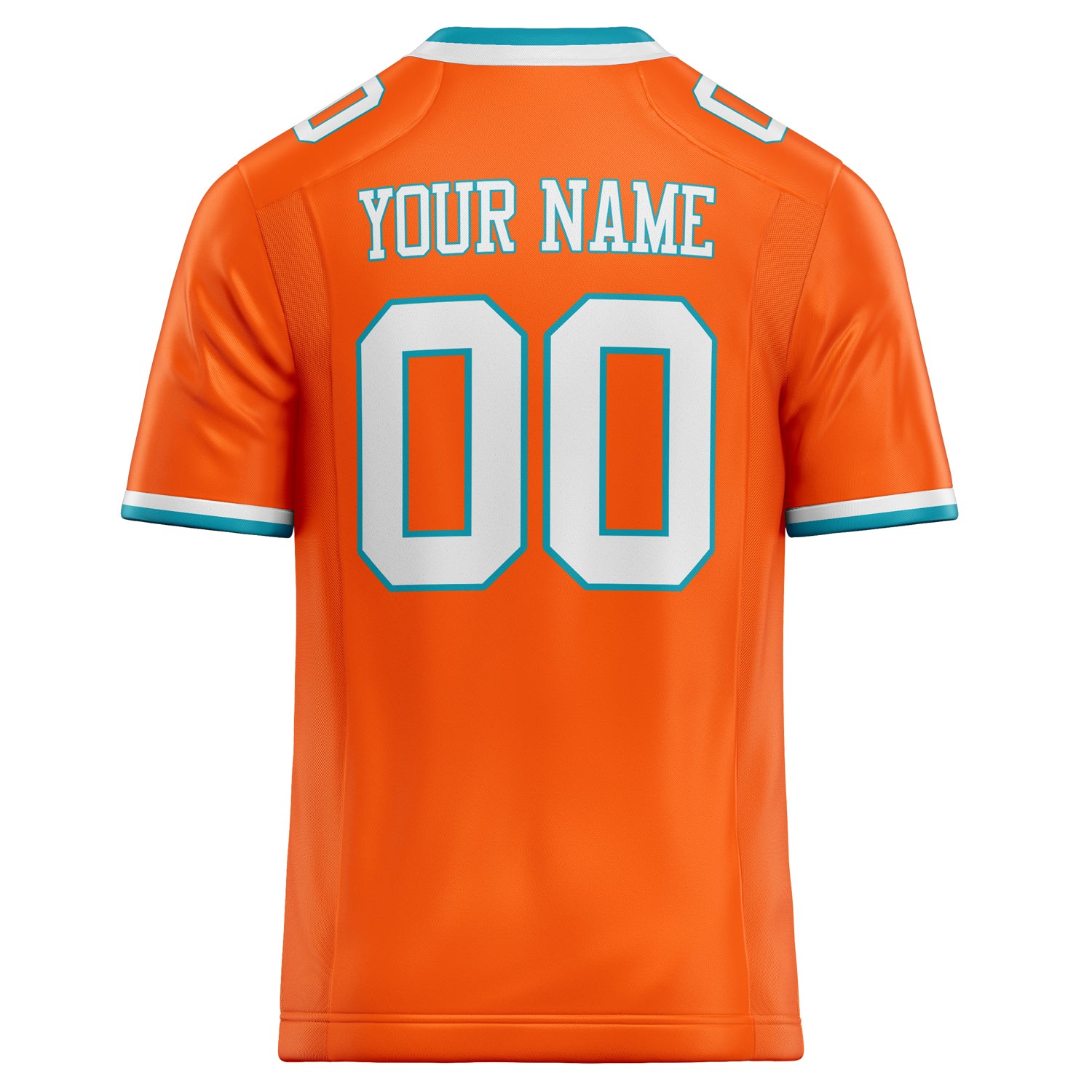 Personalized Orange & White Solid Colour Football Jersey
