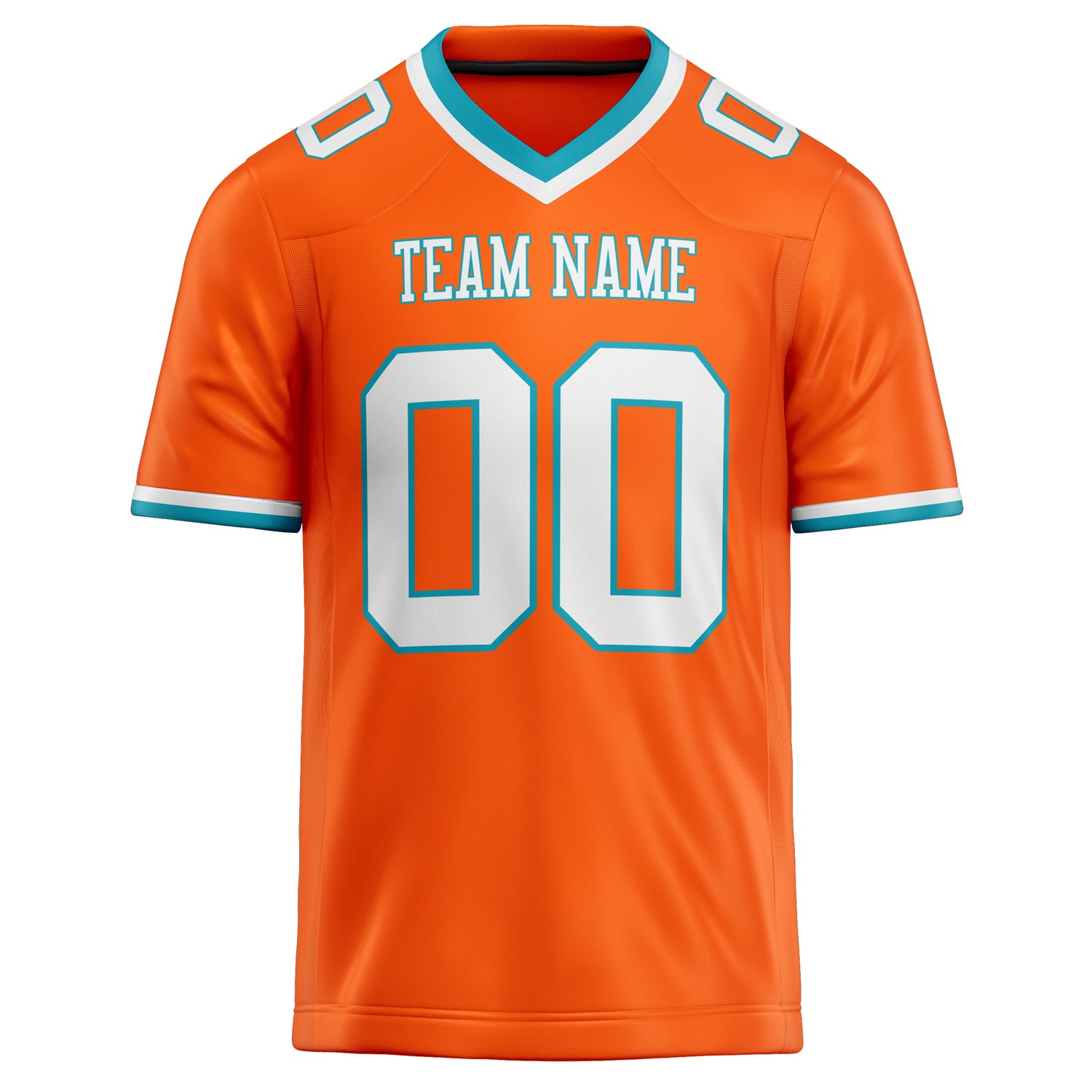 Personalized Orange & White Solid Colour Football Jersey