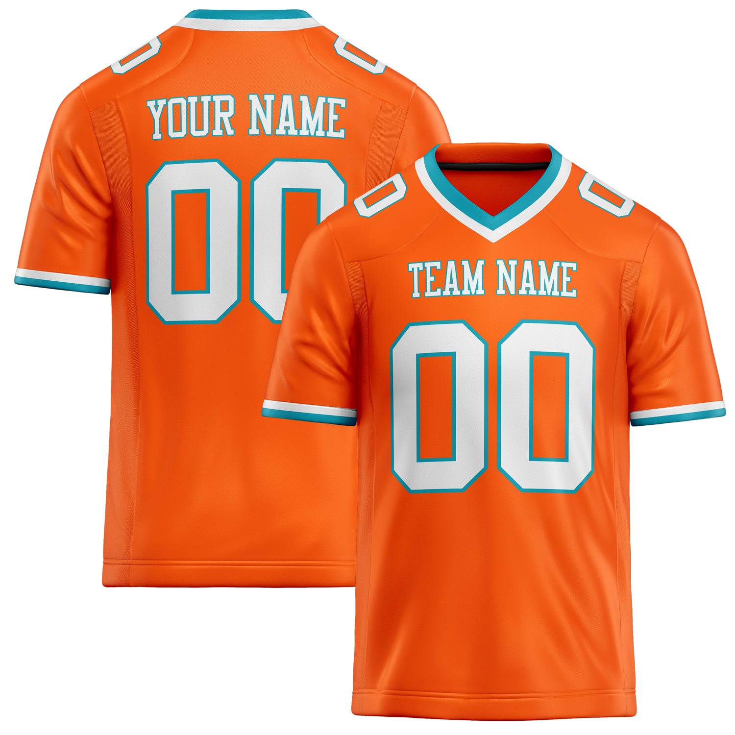 Personalized Orange White Solid Colour Football Jersey FT02240730OR360