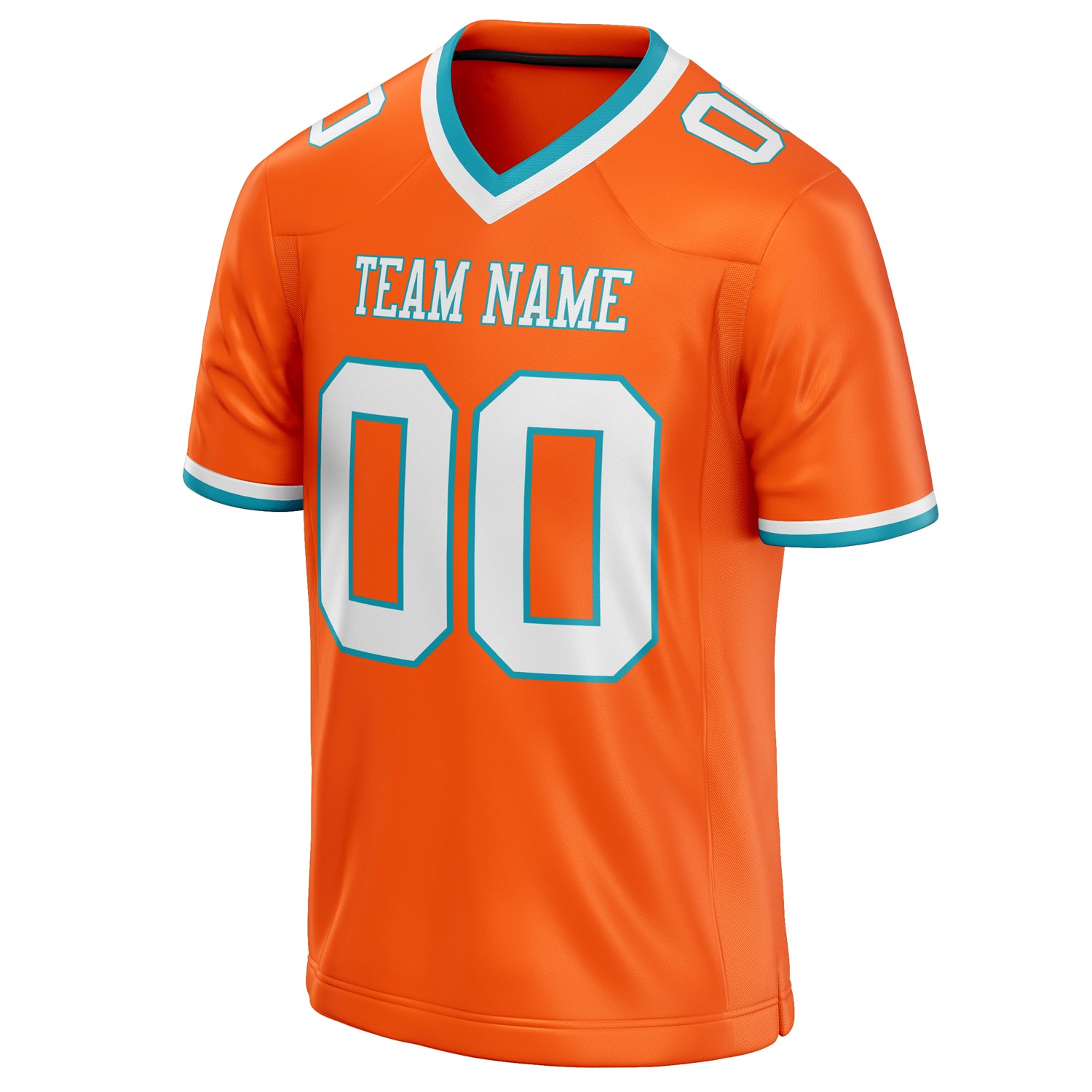 Personalized Orange & White Solid Colour Football Jersey