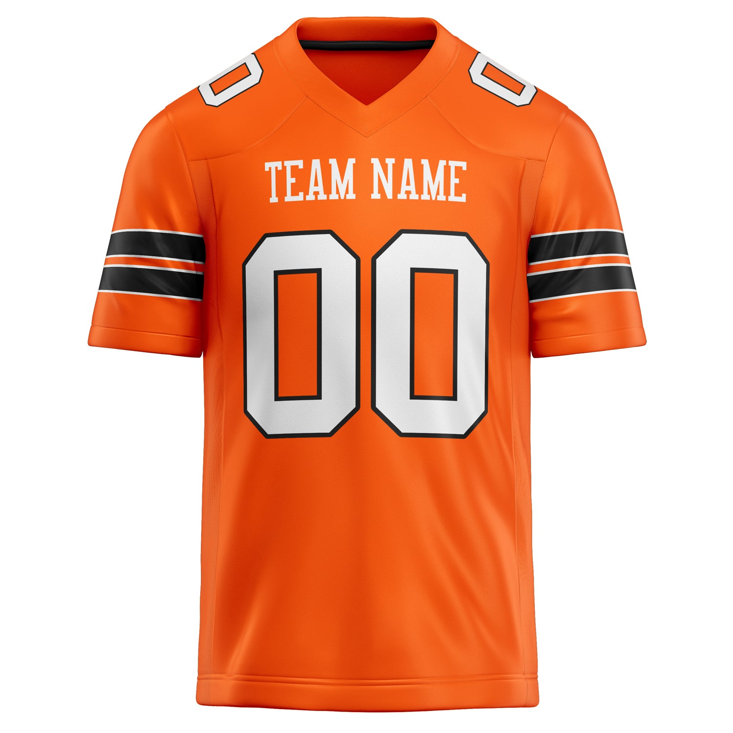Personalized Orange & White Solid Colour Football Jersey