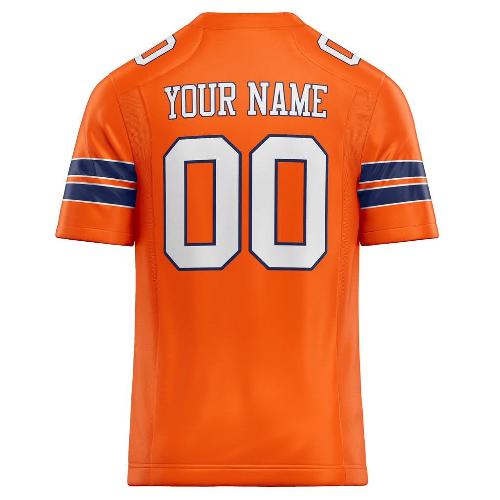 Personalized Orange & White Solid Colour Football Jersey
