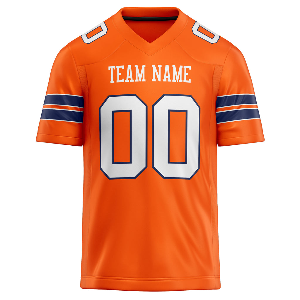 Personalized Orange & White Solid Colour Football Jersey