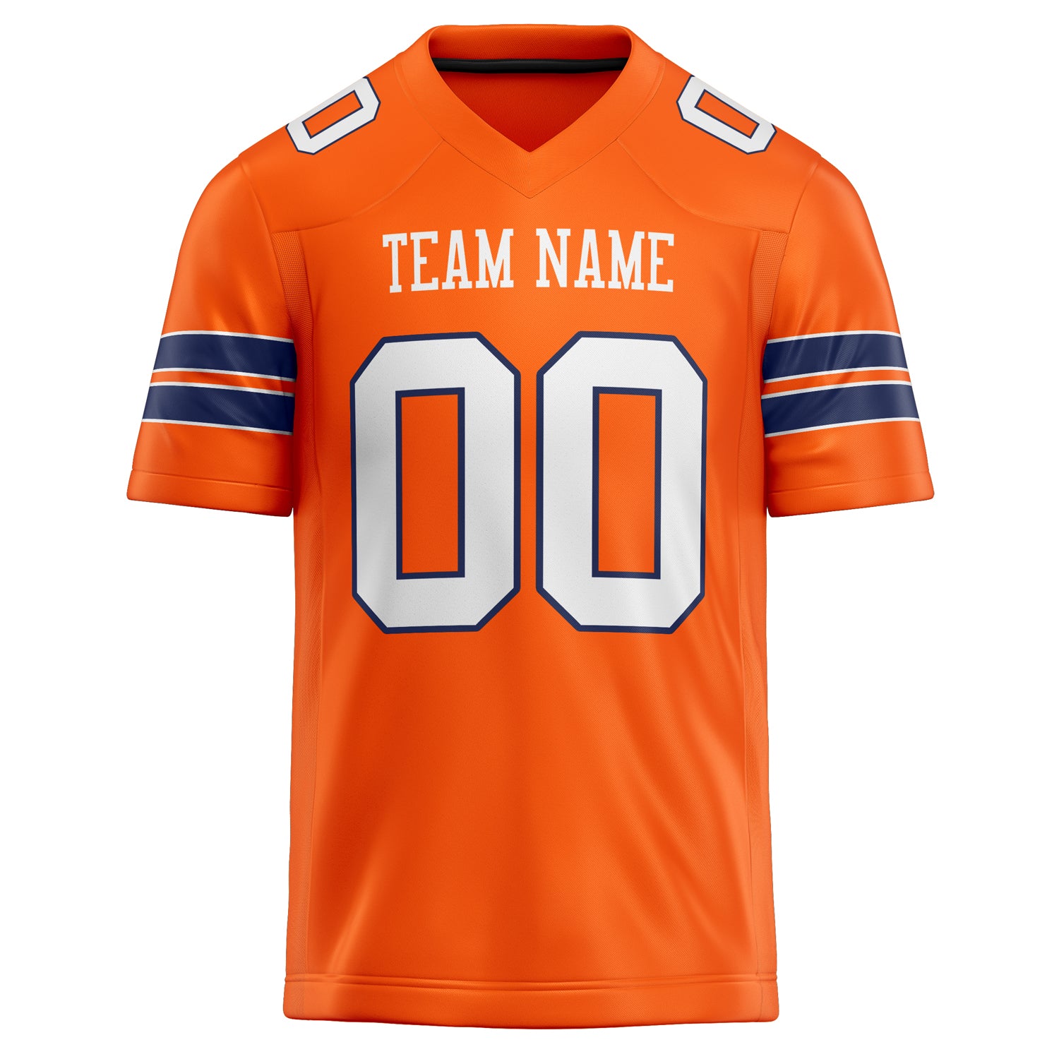 Personalized Orange & White Solid Colour Football Jersey