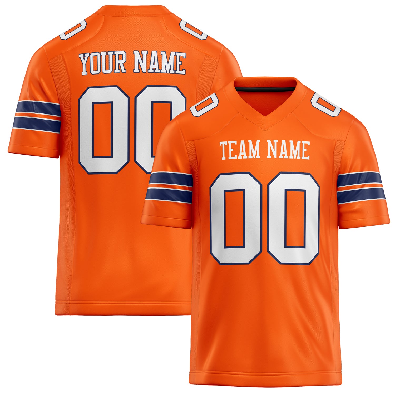 Personalized Orange White Solid Colour Football Jersey FT02240730OR362