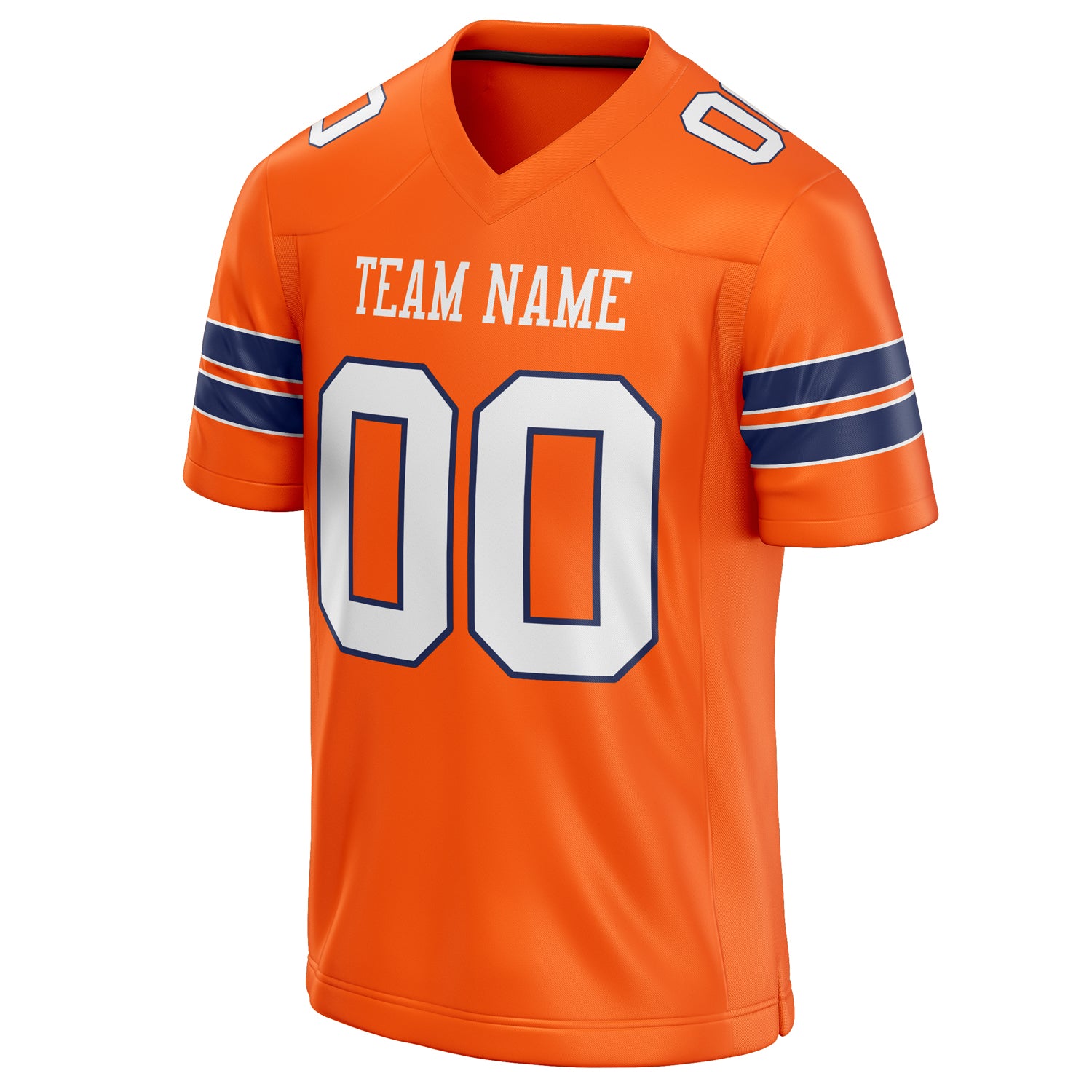 Personalized Orange & White Solid Colour Football Jersey