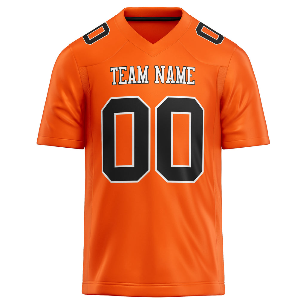 Personalized Orange & Black Solid Colour Football Jersey