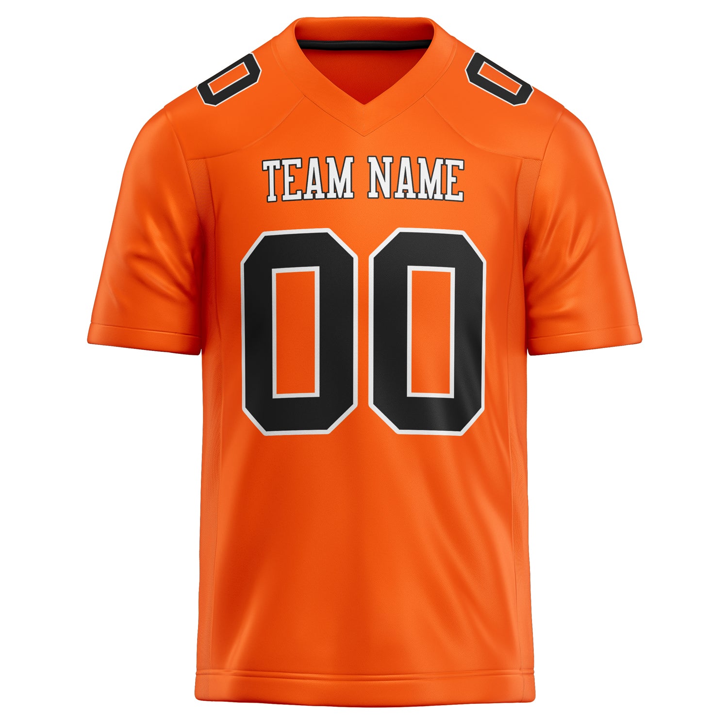 Personalized Orange & Black Solid Colour Football Jersey