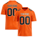 Personalized Orange Black Solid Colour Football Jersey FT02240730OR363