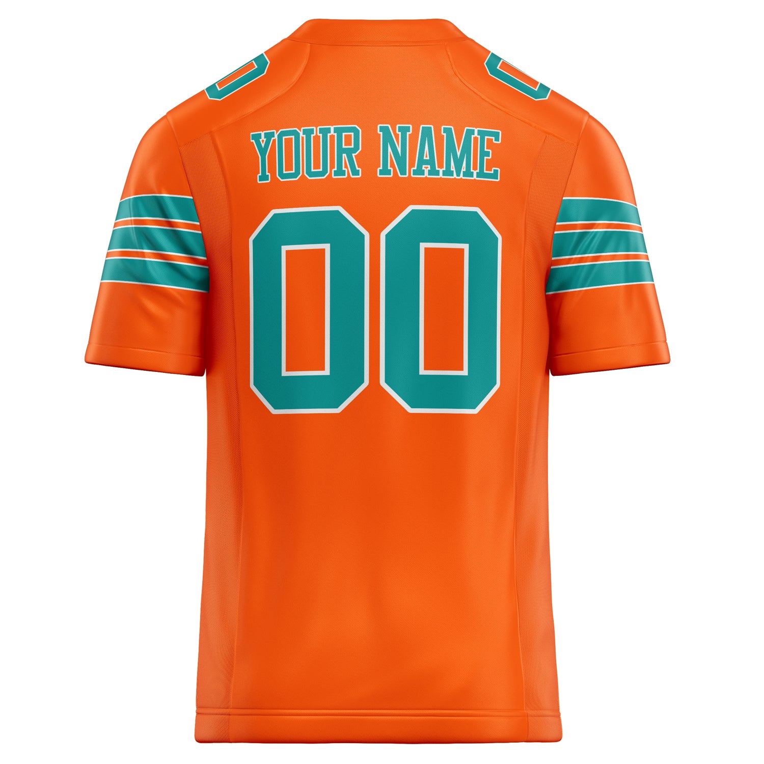 Personalized Orange & teal Solid Colour Football Jersey