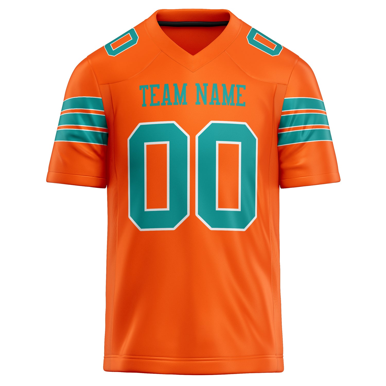 Personalized Orange & teal Solid Colour Football Jersey