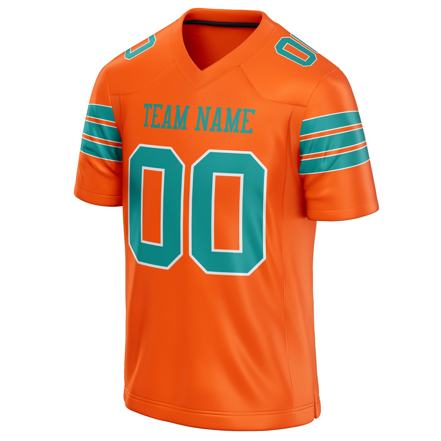 Personalized Orange & teal Solid Colour Football Jersey