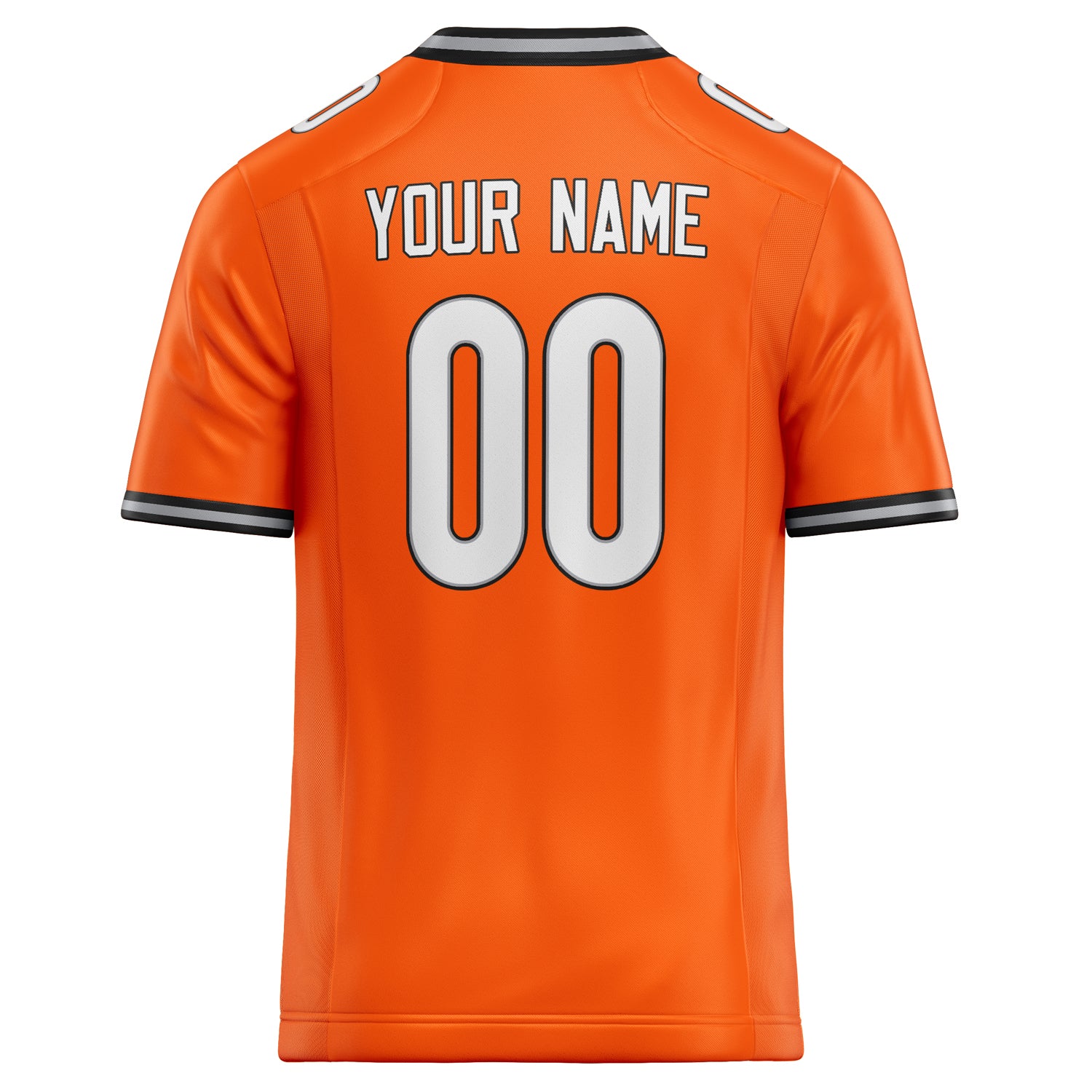 Personalized Orange & White Solid Colour Football Jersey