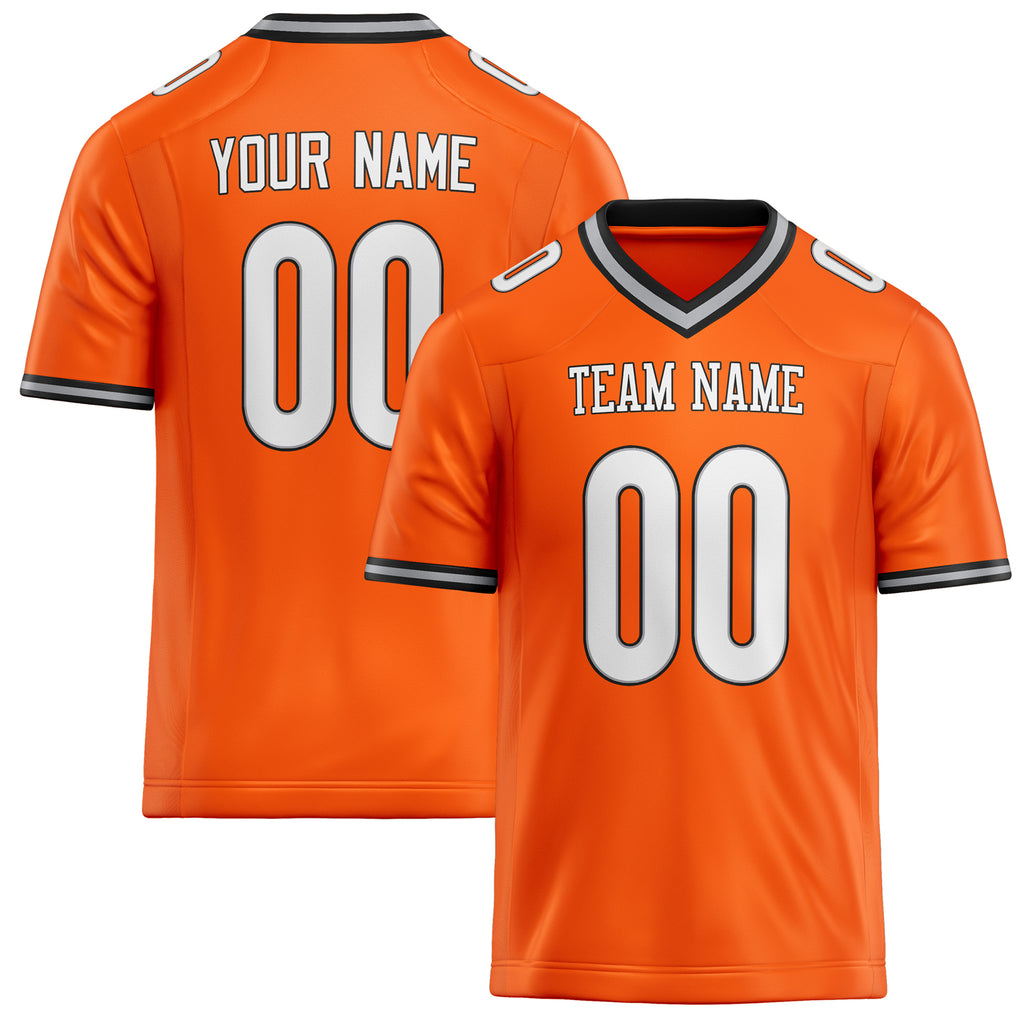 Personalized Orange White Solid Colour Football Jersey FT02240730OR365