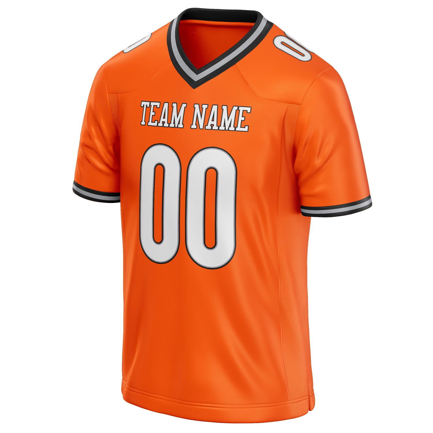 Personalized Orange & White Solid Colour Football Jersey