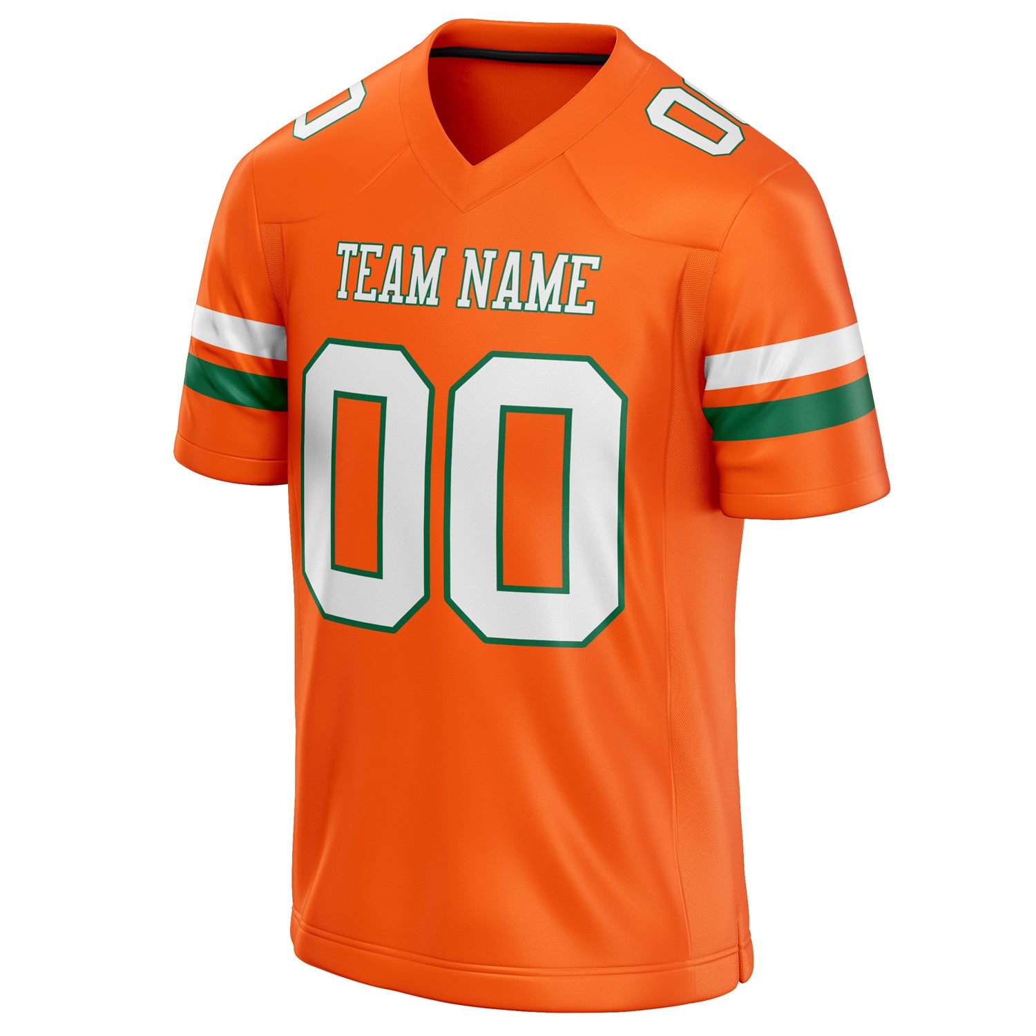 Personalized Orange & White Solid Colour Football Jersey