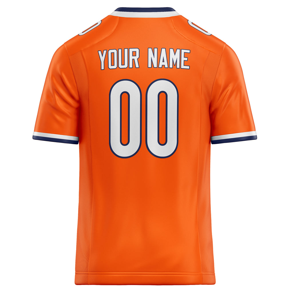 Personalized Orange & White Solid Colour Football Jersey