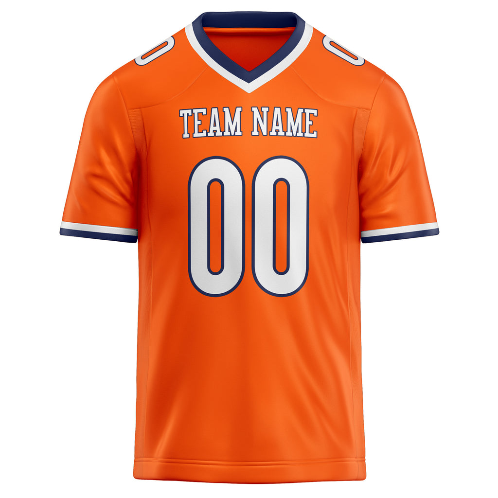 Personalized Orange & White Solid Colour Football Jersey