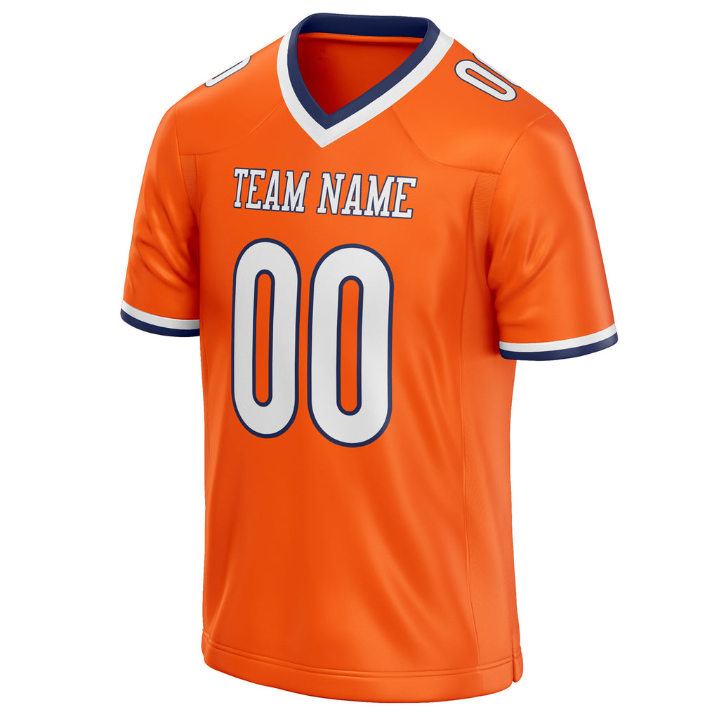 Personalized Orange & White Solid Colour Football Jersey