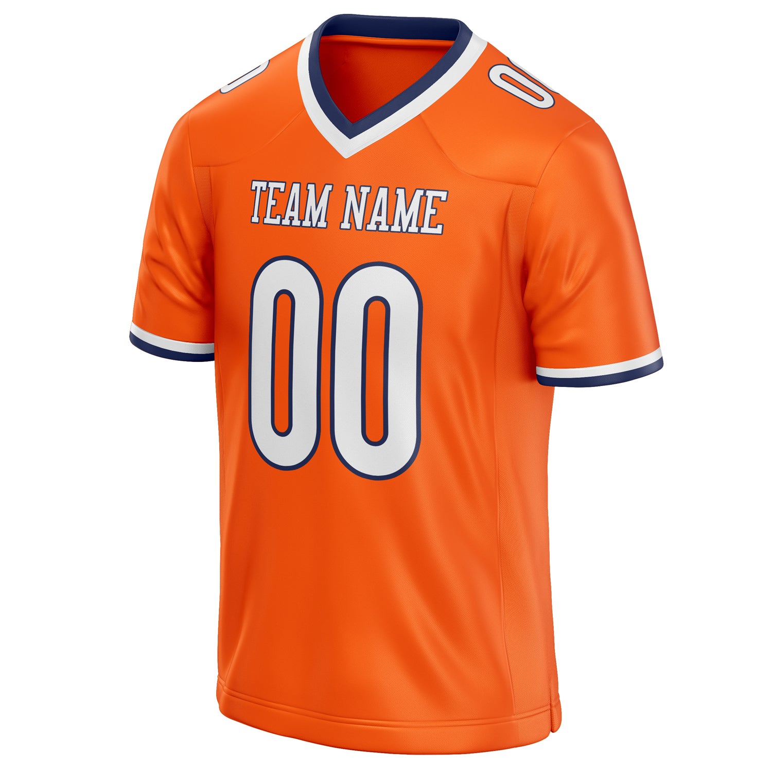 Personalized Orange & White Solid Colour Football Jersey