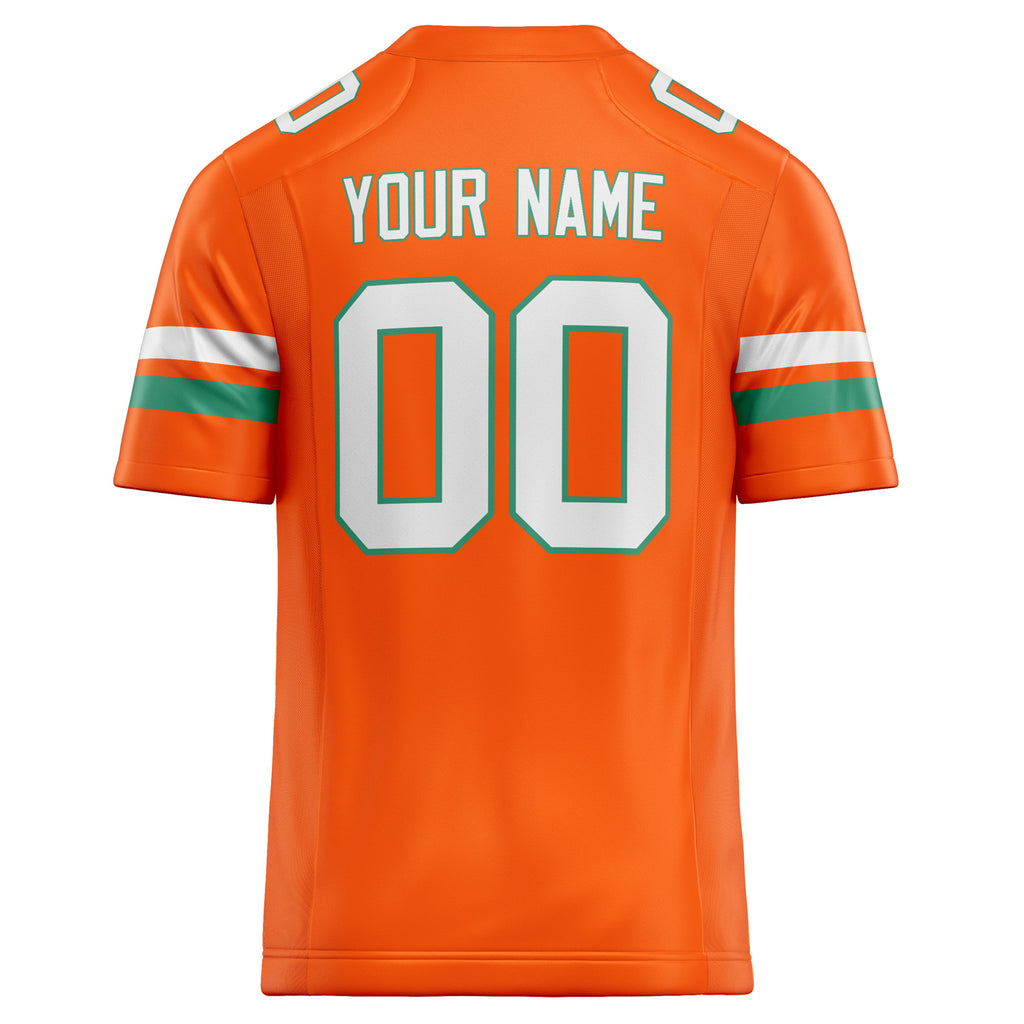 Personalized Orange & White Solid Colour Football Jersey