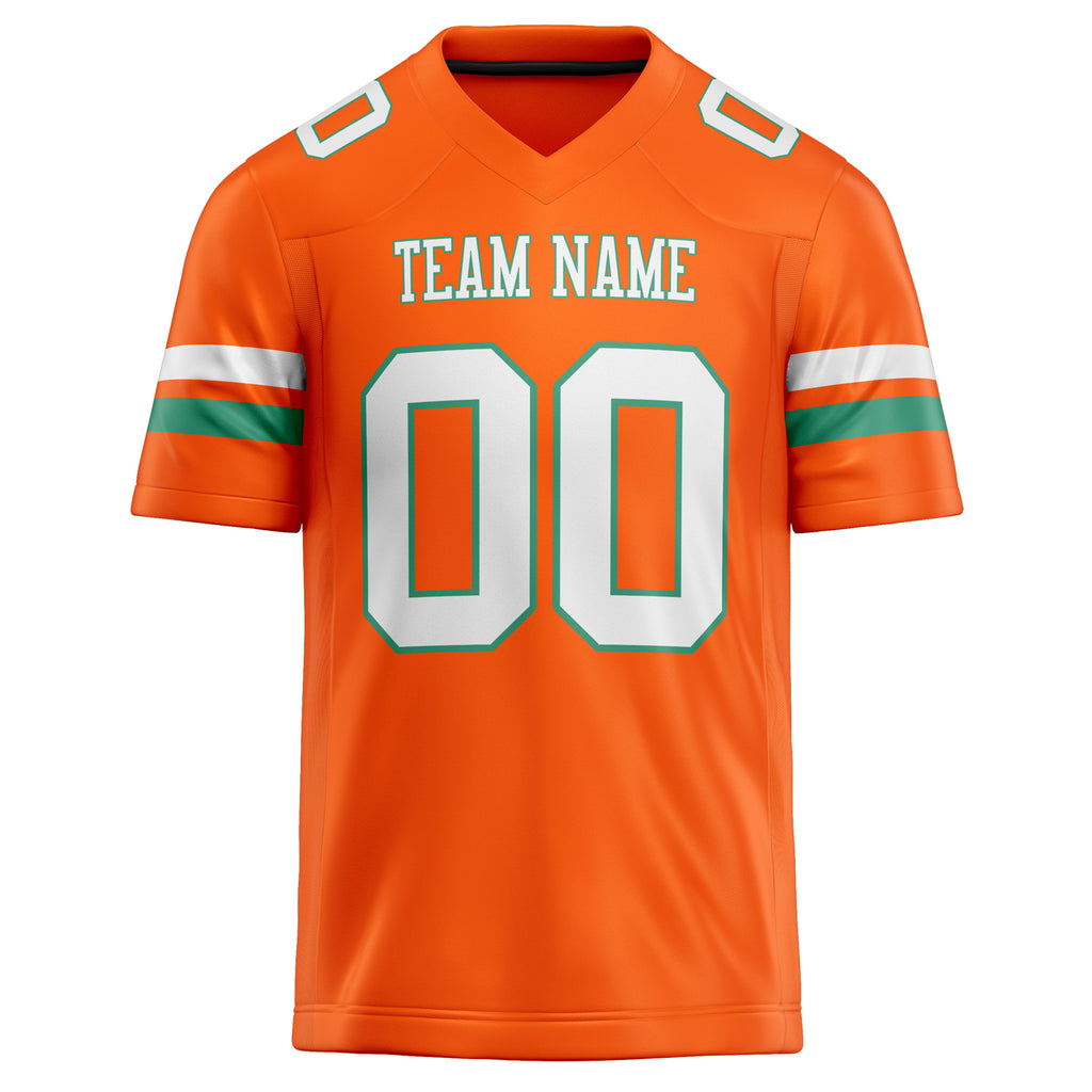 Personalized Orange & White Solid Colour Football Jersey