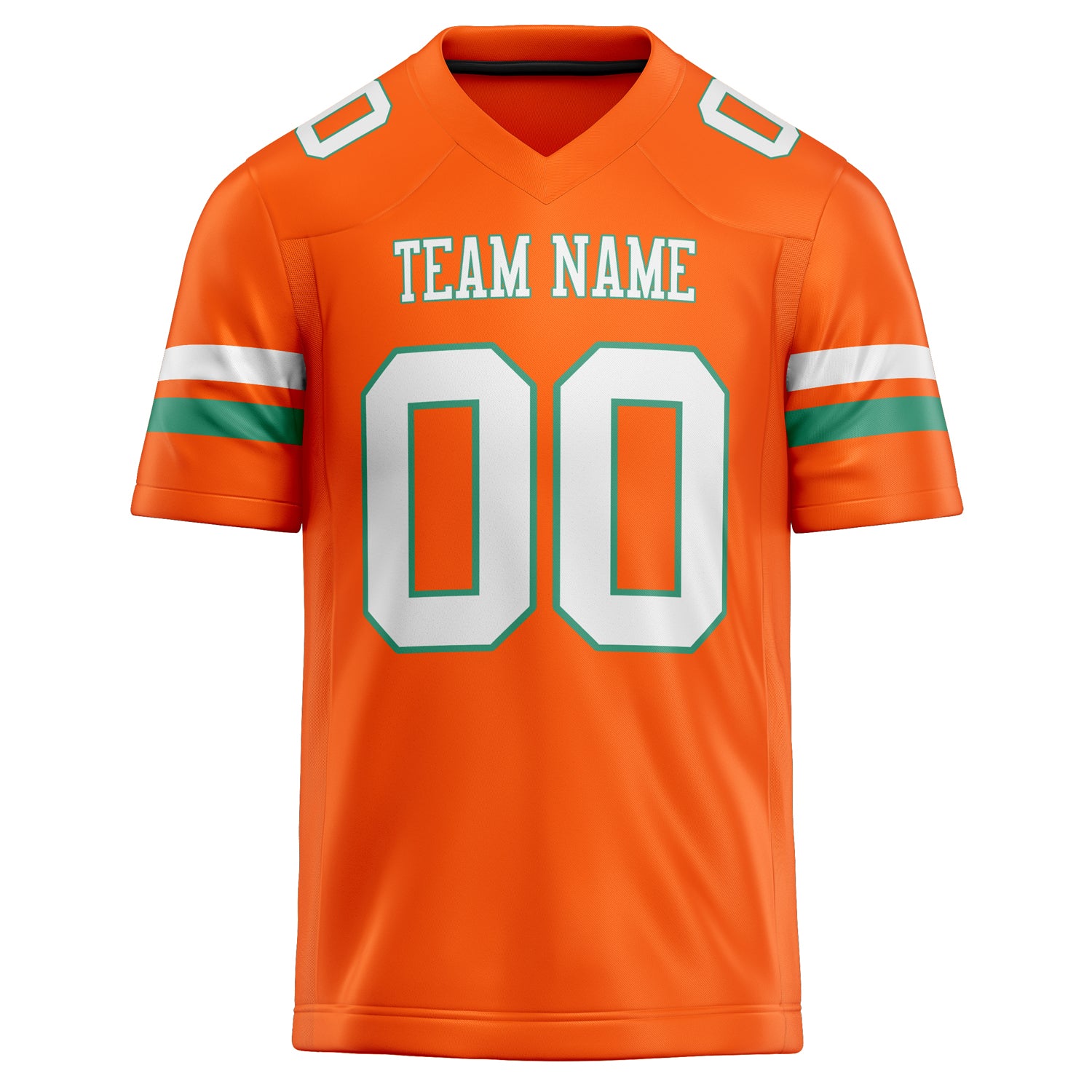 Personalized Orange & White Solid Colour Football Jersey