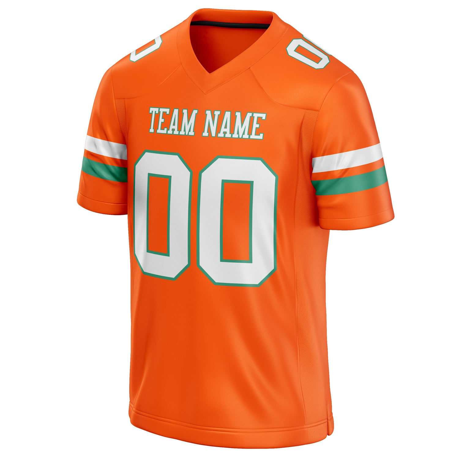 Personalized Orange & White Solid Colour Football Jersey