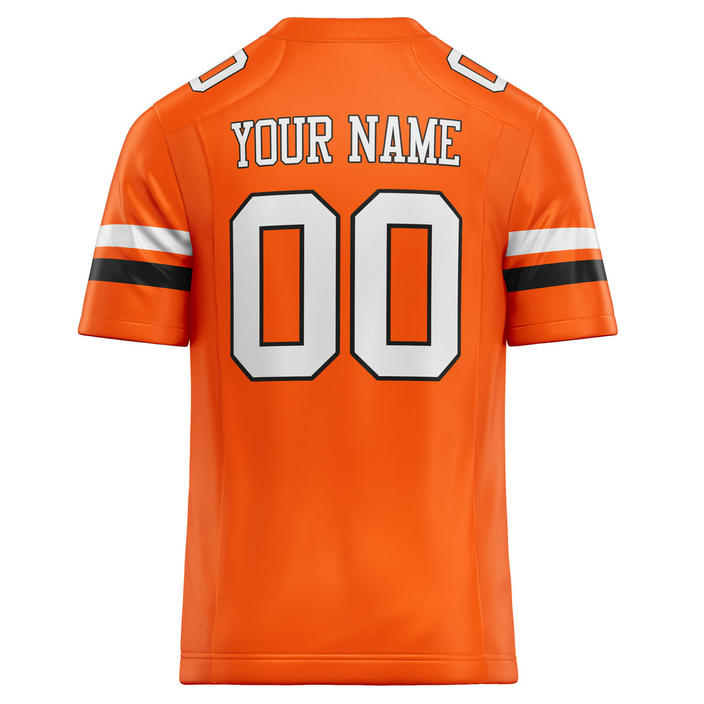 Personalized Orange & White Solid Colour Football Jersey