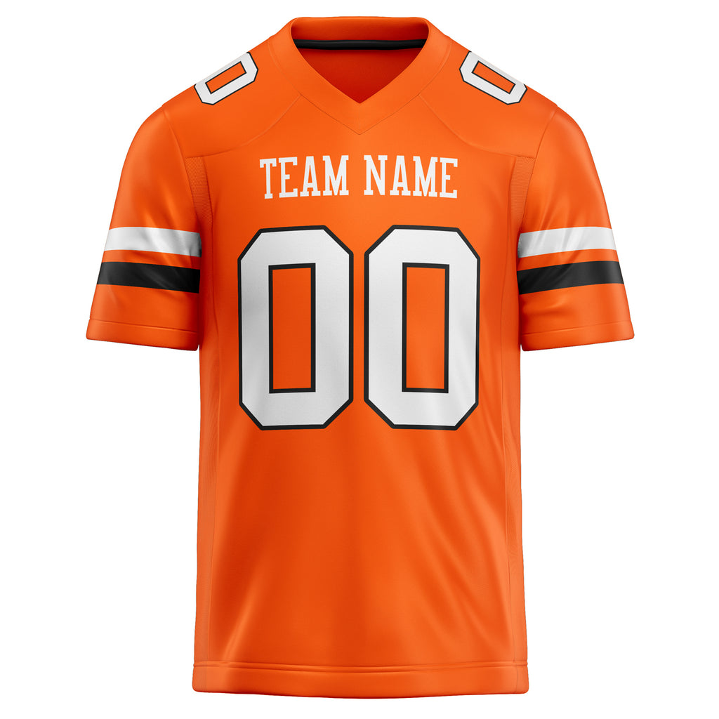 Personalized Orange & White Solid Colour Football Jersey