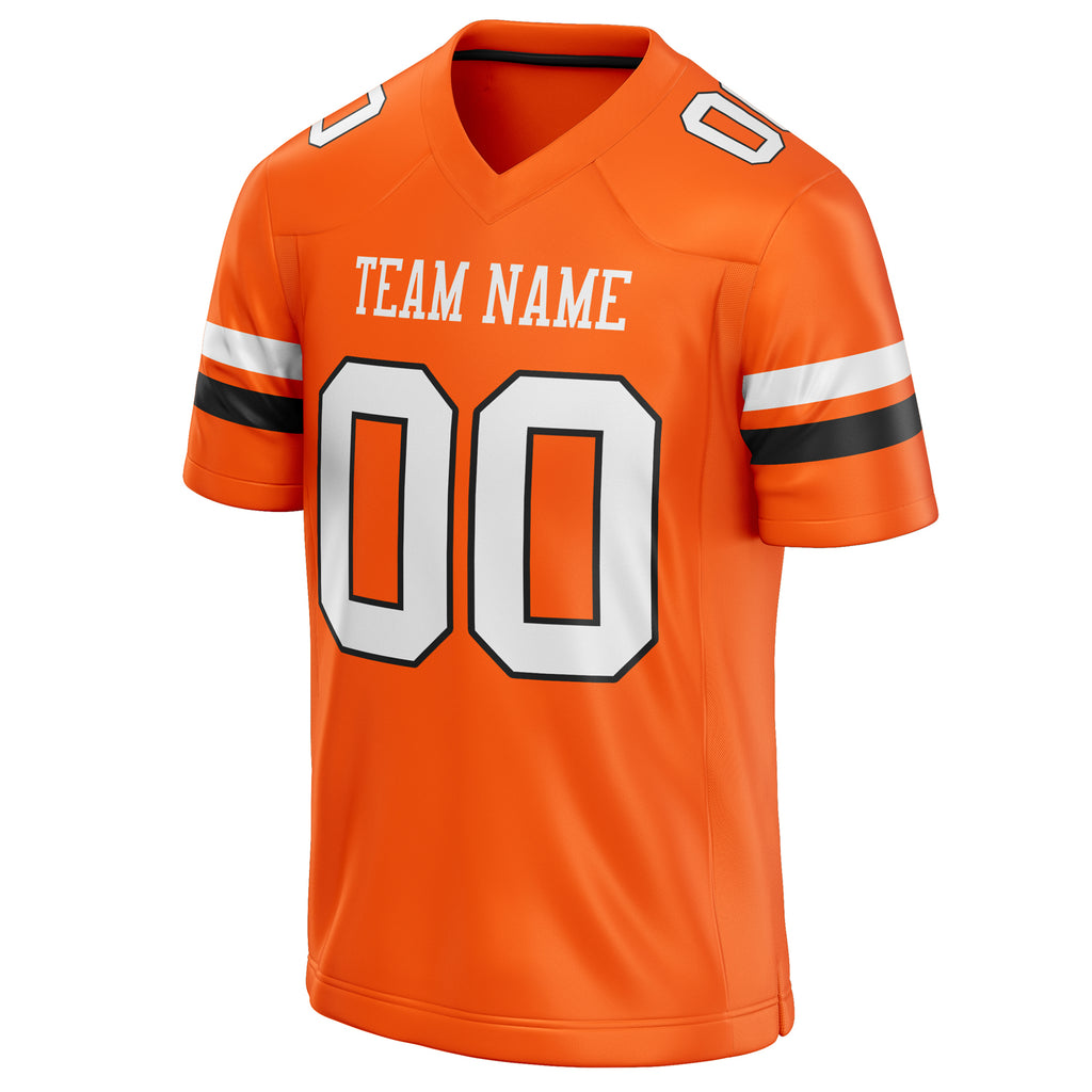 Personalized Orange & White Solid Colour Football Jersey