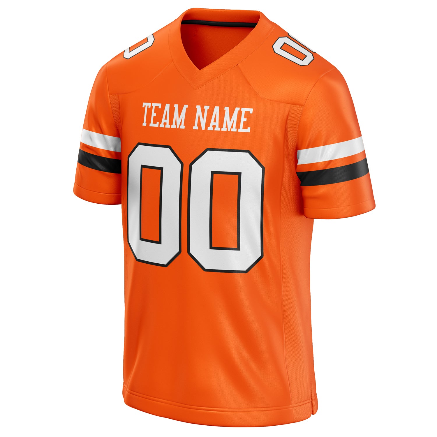 Personalized Orange & White Solid Colour Football Jersey