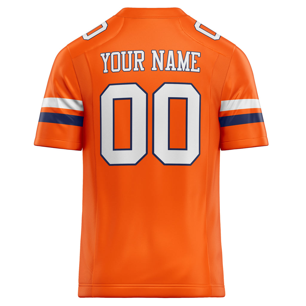Personalized Orange & White Solid Colour Football Jersey
